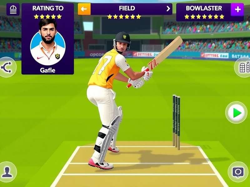 Elite Cricket Stars fielding and bowling interface